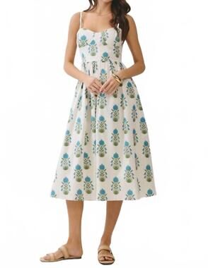 NEW TCEC floral sweetheart midi dress in cream multi